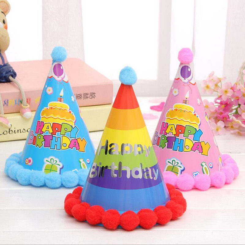 

2019 Kids Children Baby Boy Girl Adult Happy Birthday Party Hats Prince Princess Dot Paper Hat Party Event Supplies