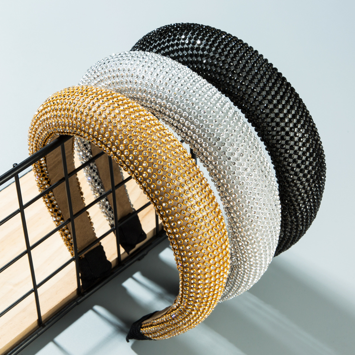 

Rhinestone wide edge hair band Super Flash full diamond hair band women's creative sponge head band Za