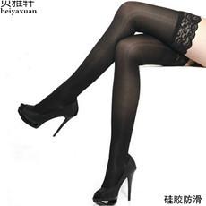 

Glossy lace lace long tube, over the knee, lady, sexy, shiny stockings., White