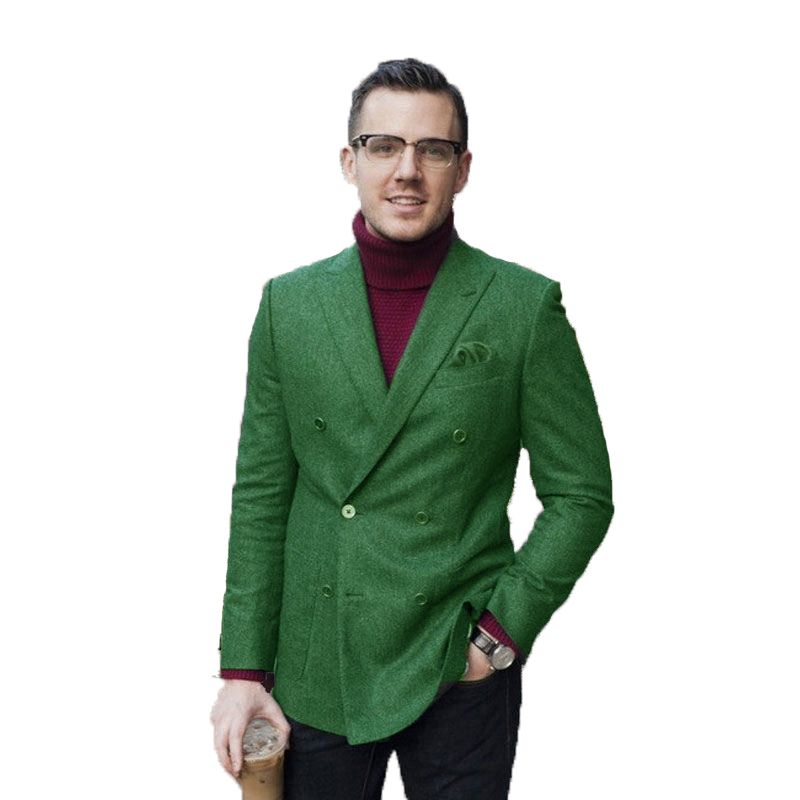 

2020 New Red Tweed Men Wedding Suit Custom Made Dinner Blazer Business Suit Evening Groom Coat 2 Pieces(Jacket+Pants, 04