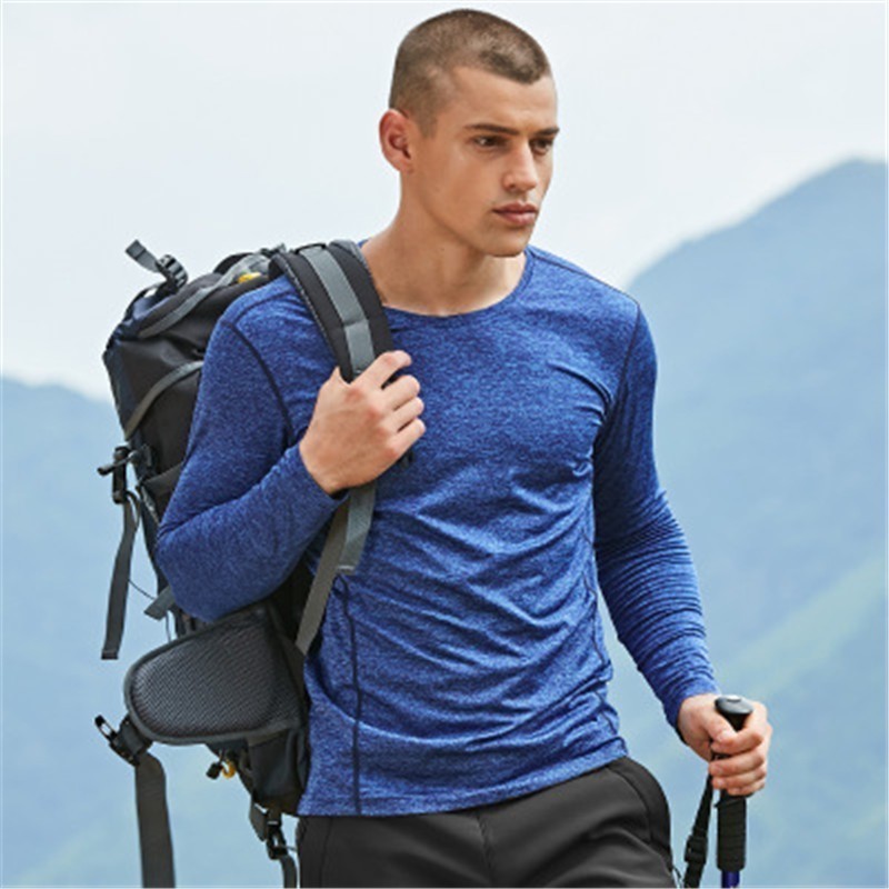

Spring Autumn Youth Unisex Men Women Sport Tshirts Blue Purple Long Sleeve Elastic Slim Lady Fitness Quick-drying Tees Tops