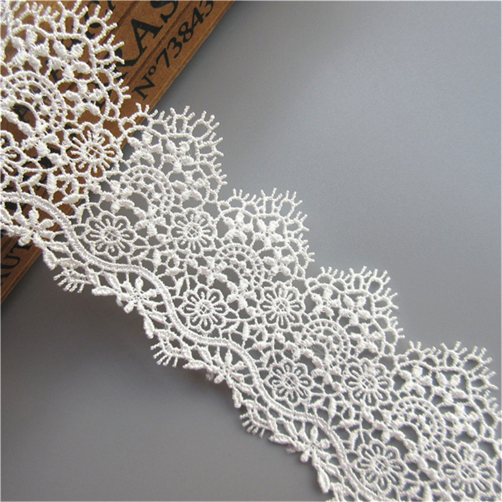 2 Yards White Cotton Crochet Net Lace Trim Rabbit Embroidery Ribbon Sewing 4cm