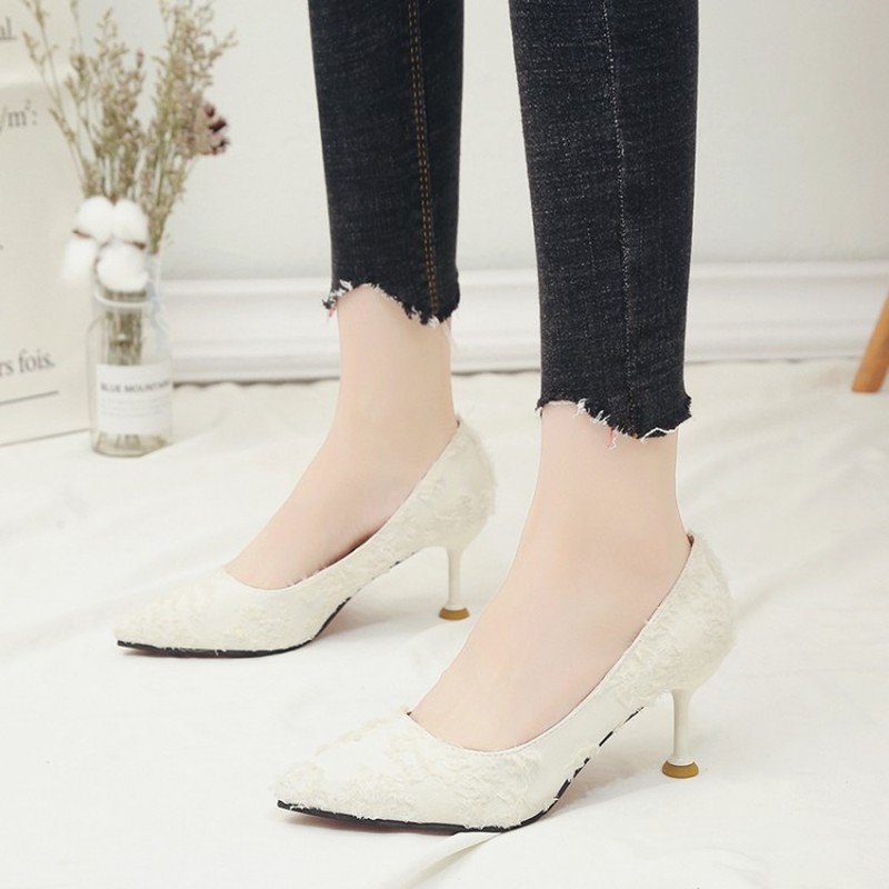 

Women Formal dress Shoes Elegant Party Wedding High Heels Ladies Casual Office Female Pumps Shallow Heels Y21-90, Beige