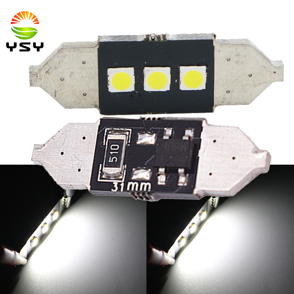 

YSY 31mm 36mm 39mm 41mm C5W 3SMD 3030 LED CANBUS NO Error Festoon Bulb Car Licence Plate Light Interior Dome Lamp Reading Light, As pic