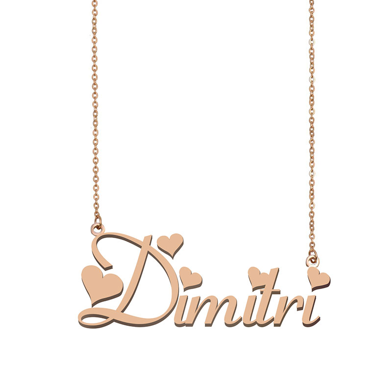 Dimitri Name Necklace Pendant for Women Girls Birthday Gift Custom Nameplate Kids Best Friends Jewelry 18k Gold Plated Stainless Steel-image-530596789