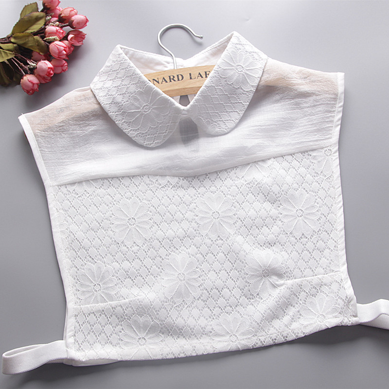 Fake Collar Lace Ruffles Cuff Cotton Choker Tie White Detachable Half Shirt Blouse Stand False Collar