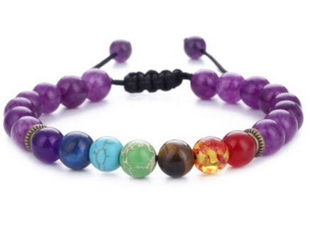 

8mm rope Chakra Healing Balance Reiki Buddha Prayer Yoga Bracelet Onyx Stone 5hn34 adjusted ball bead Macrame Bangles
