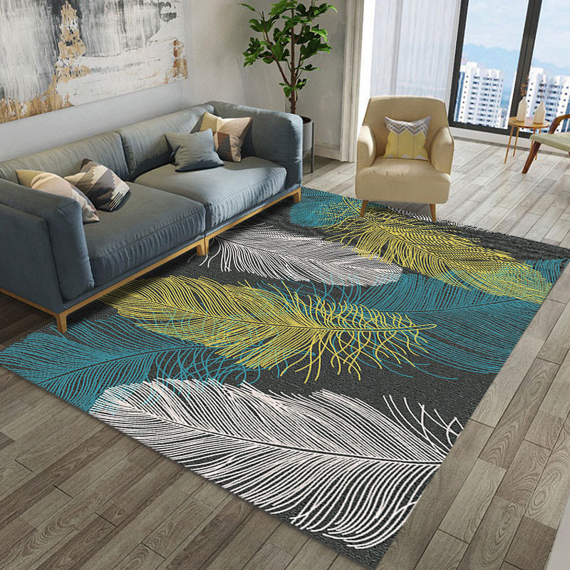 

Feather Living Room Carpet Nordic Bedroom Carpet Sofa Coffee Table Rug Large Study Room Floor Mat Decorative Kids Area Rugs, Sd-m004