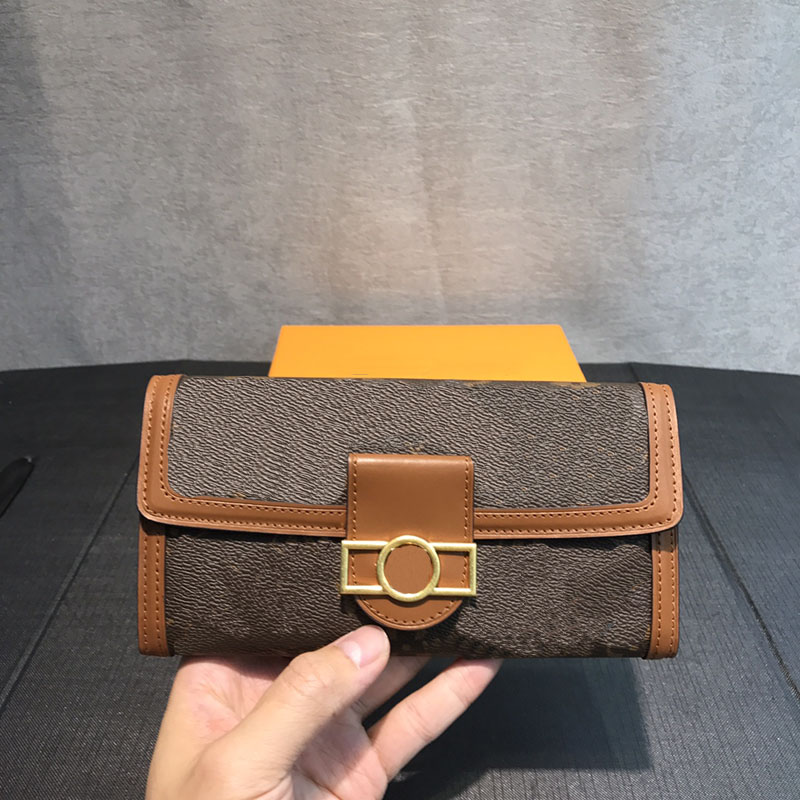 

Pink sugao designer wallet long type high quality coin purse wallet 2020 new fashion letter and flower prined genuine leather with box, Letter and flower printed