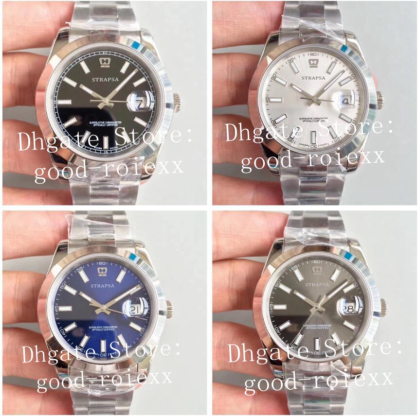 

Super 41mm Domed Smooth Bezel Automatic Cal.3235 Men's Watch Full Steel Men Crystal Chronometer 126300 Eta Dive N Factory Date Watches, Black