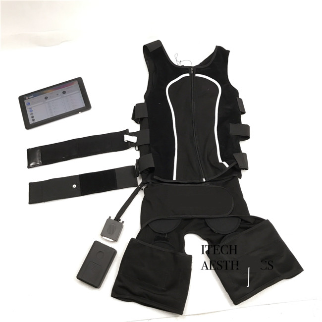 

Home Use Wireless EMS Fitness Device Muscle Building Training Equipment Fitness Suit Black Color Personal Training by Yourself