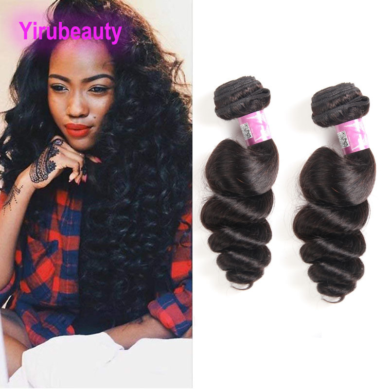 

Malaysian Raw Virgin Hair Extensions 2 Bundles Loose Wave 8-30inch Natural Color Black Loose Curly 2 Pieces One Lot 2 Bundles