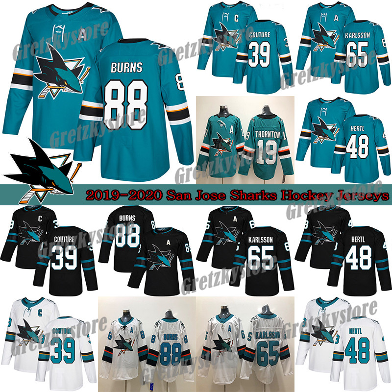 

San Jose Sharks Jerseys 88 Brent Burns 65 Erik Karlsson 39 LOGAN COUTURE 19 Thornton 9 Evander Kane Green Black Hockey Jerseys