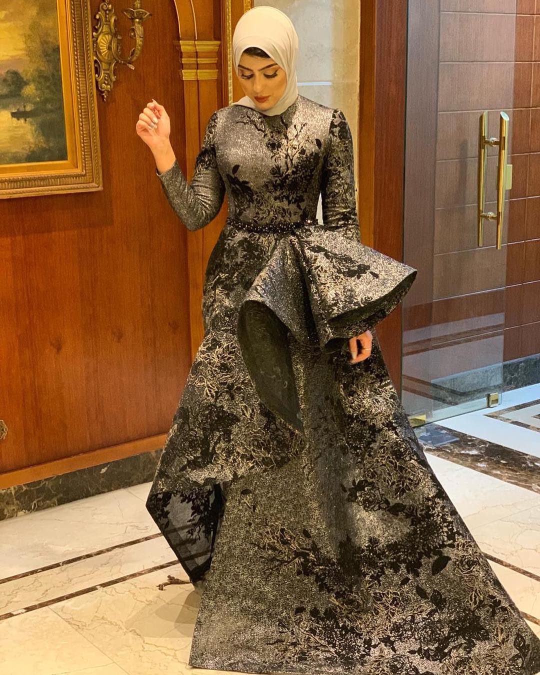 

2020 Arabic Aso Ebi Muslim Lace Mermaid Evening Dresses Long Sleeves Sexy Prom Dresses Long Sleeves Formal Party Second Reception Gowns ZJ44, Ivory
