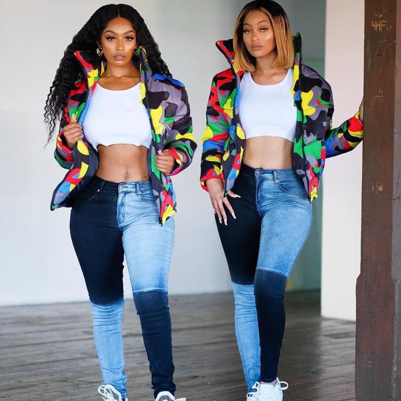 

Camo Print Winter Jacket Women Warm Parka Oversized Coat Clothing Plus Size, Multi