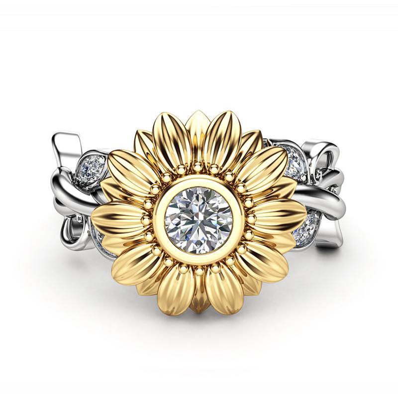 

choucong Dropshipping Flower Ring 925 Silver 5A cz Engagement Band Rings For Women Party Finger Jewelry