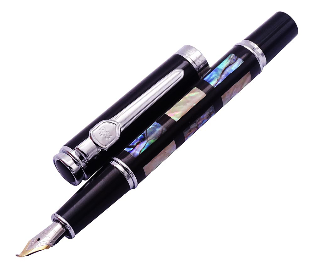 

Jinhao 8802 Sea Shell Metal Fountain Pen Bent Nib, Fude Pen Fine To Broad Size Calligraphy Ink for Writing, Drawing Office