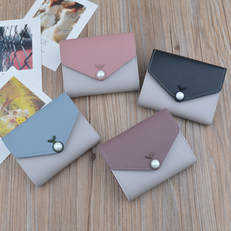 

LISM Small wallet 2020 new wallet ladies short cute contrast color simple personality mini coin purse, B1