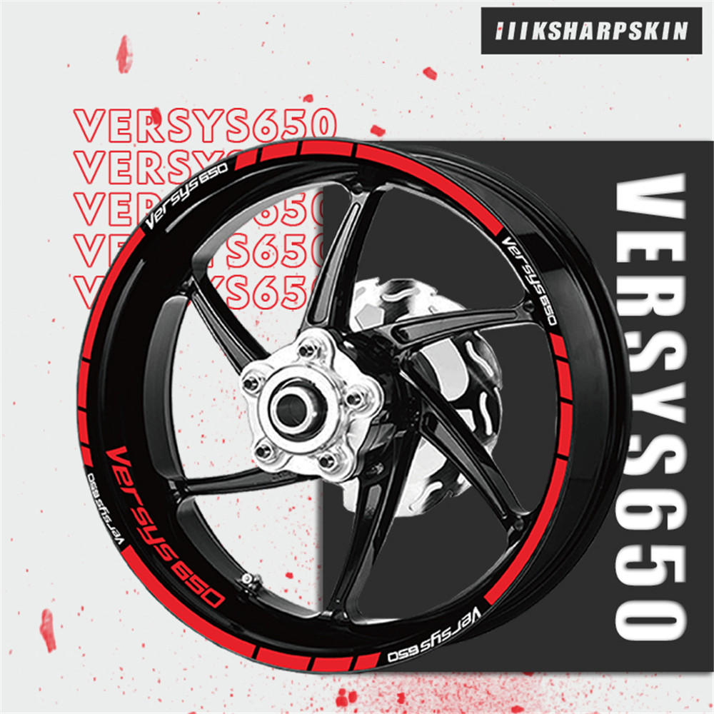 

Motorcycle inner wheel night reflective warning stickers hub decorative logos and decals striped protection film for KAWASAKI VERS7442619, Xt-lq-versys 650-ylw
