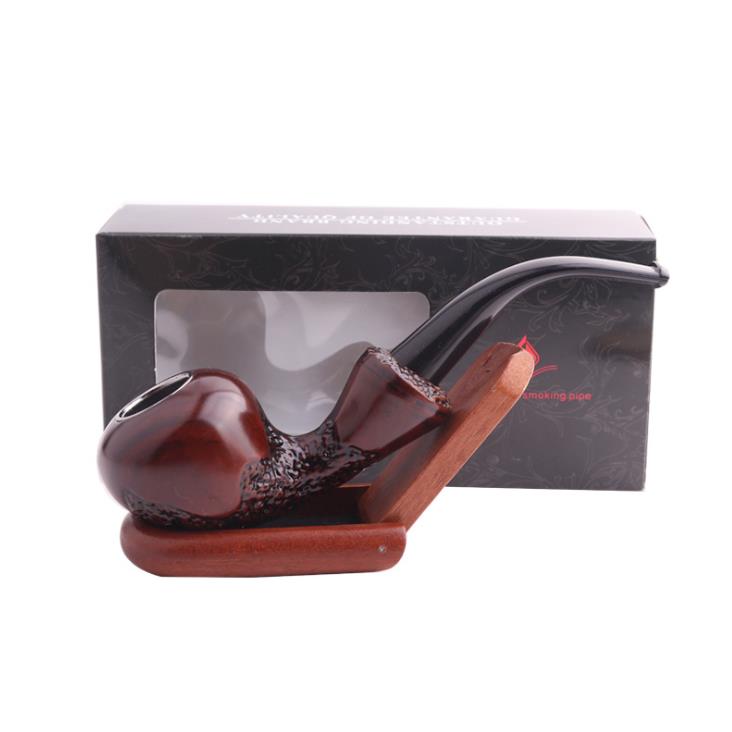 

New Creative Special-shaped Resin Pipe Imitating Rosewood Bakelite Carving Pipe Metal Pipe Pot Bending Removable