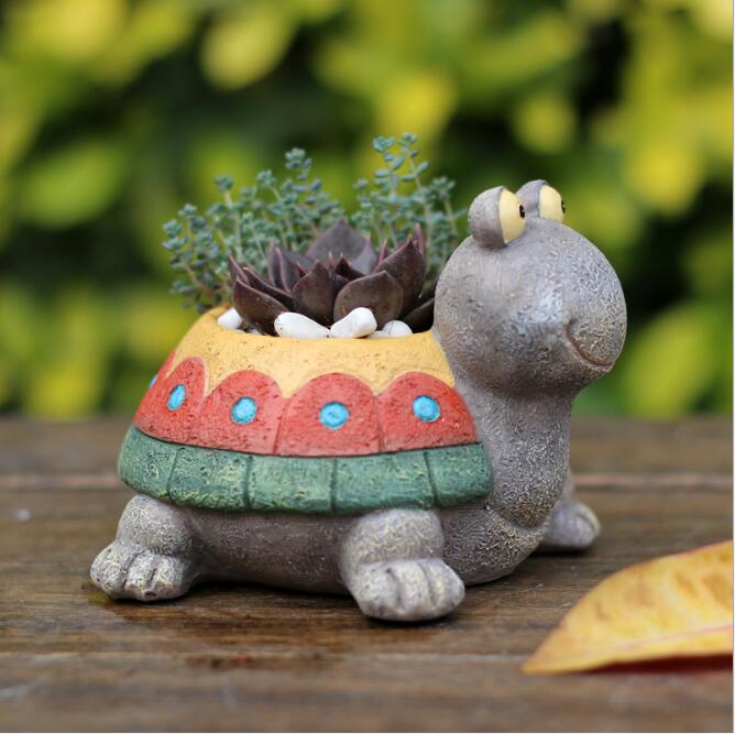 American cartoon animals tortoise Garden Decorations shells fleshy flowerpots, creative tabletop potted plants flowers and ornaments.-image-493985237