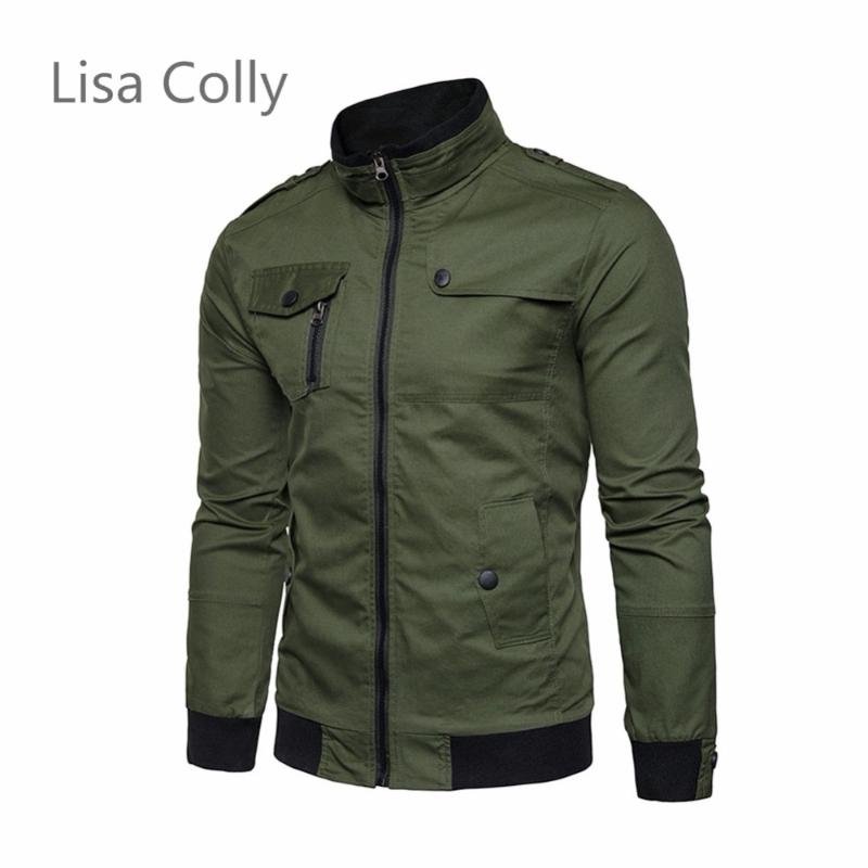 Lisa Colly Spring Autumn New Men's jacket Zipper Design Stand Neck High Quality Men's Coat Mens Outerwear Clothing