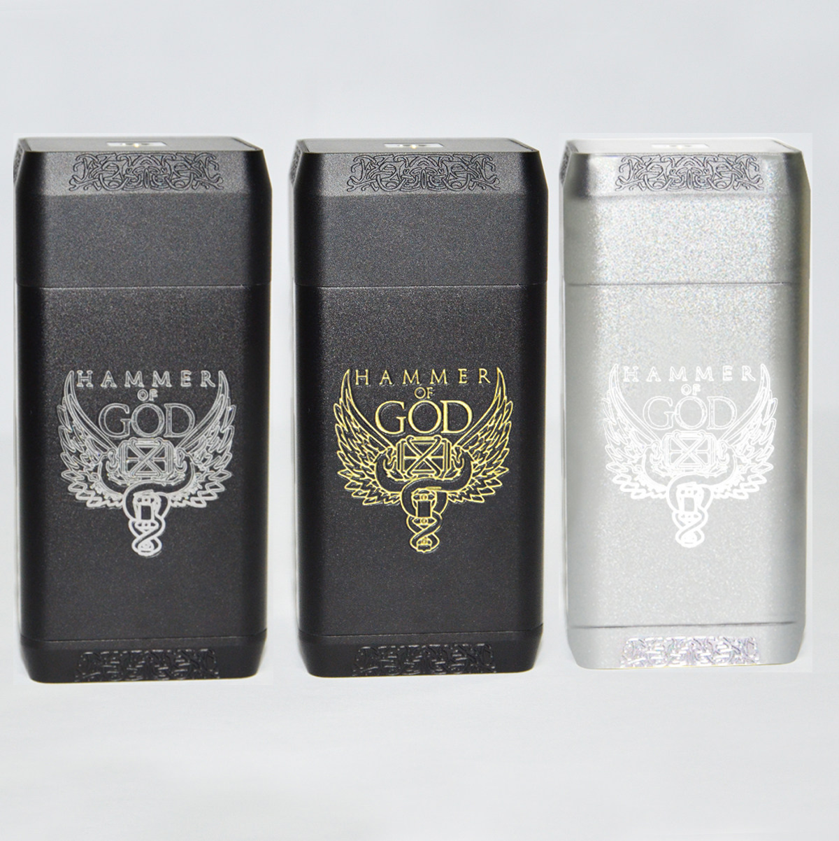 

Newest Vaperz Cloud Hammer of God V4 Box Mod Electronic Cigarette huge Power Hammer of God 4 510 Vape Mod for RDA RTA RDTA Atomizer Kit