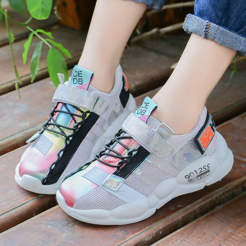 Children's sports shoes new autumn 6 big kids mesh breathable 8 boys fashion net red 10 years old school girls black