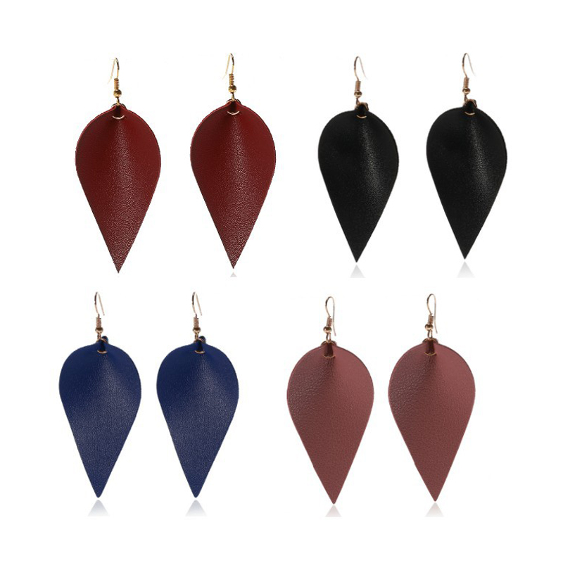 

Kimter Vintage Leather Earrings for Girls Lady Women Jewelry Leaf Petal Teardrop Lightweight Dangle Drop Earring M660A F