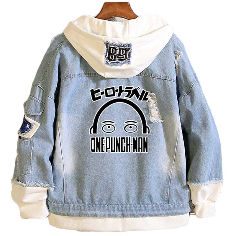 One Piece Collectibles Anime One Piece Portgas D Ace Jean Hoodie Coat ...