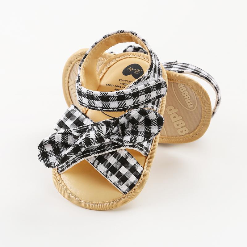 

Newborn Girls Shoes Infant Shoes Baby Girl Sandals Toddler Crib Footwear Cotton Sole Bow Plaid Moccasins, Pink white grid