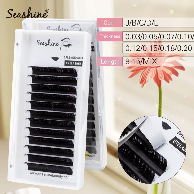 

Seashine Classic Lashes 12Rows B C D Curl Eyelash Extension False Individual Lashes Hand Made Faux Mink Eyelashes for Extensions