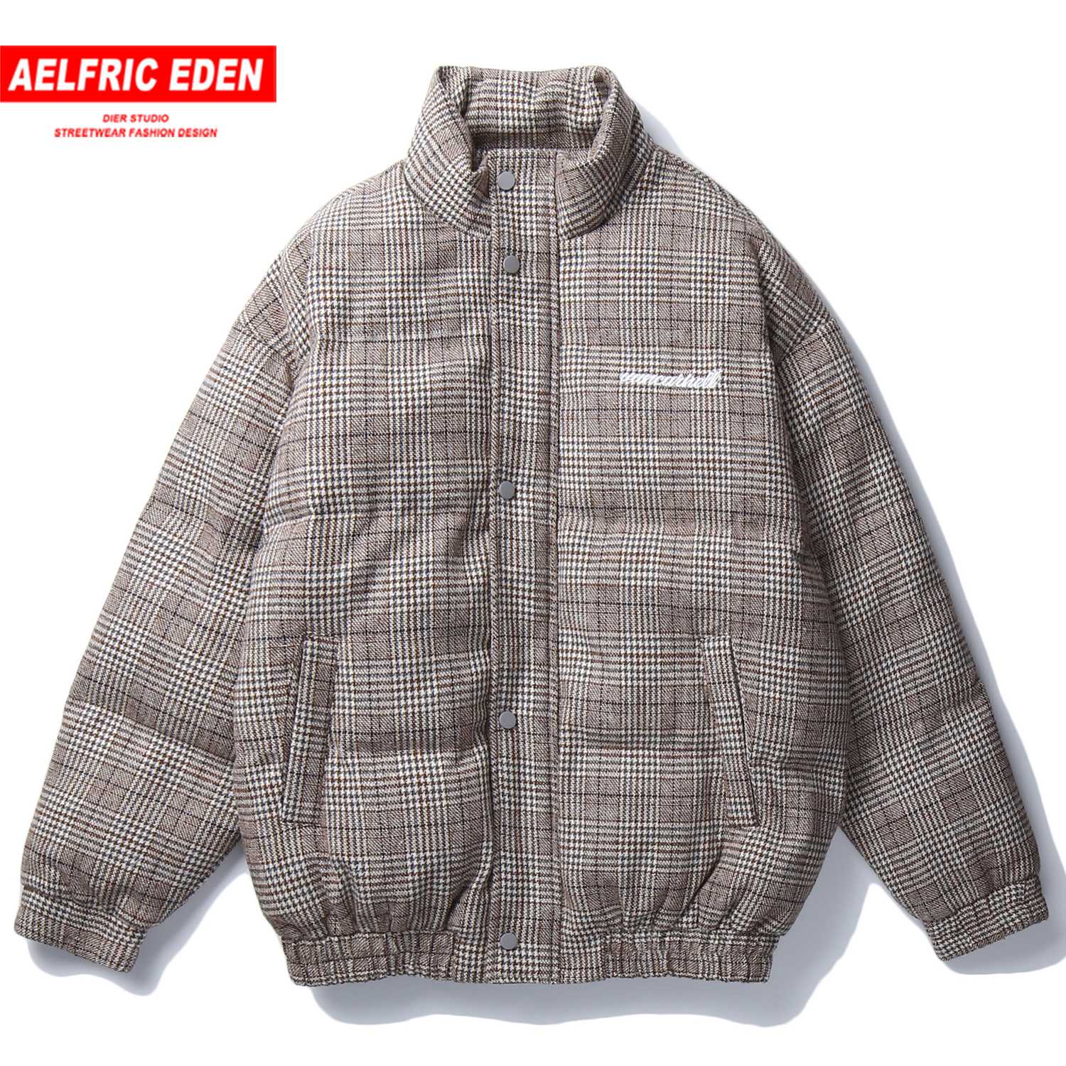 

Aelfric Eden Vintage Letter Printed Men Thick Parkas Casual Warm Padded Jacket Coats 2019 Harajuku Male Windbreakers Streetwear, Black