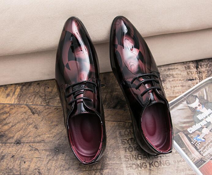 Mens Modern Lace-up Derby Wedding Dress Shoes Pleated Business Formal Shoes