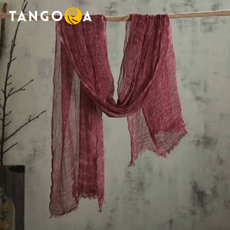 

100%Linen Solid Crinkled Men/Women Scarves Woman Scarf Shawls Wraps Hijabs 210x75cm V24