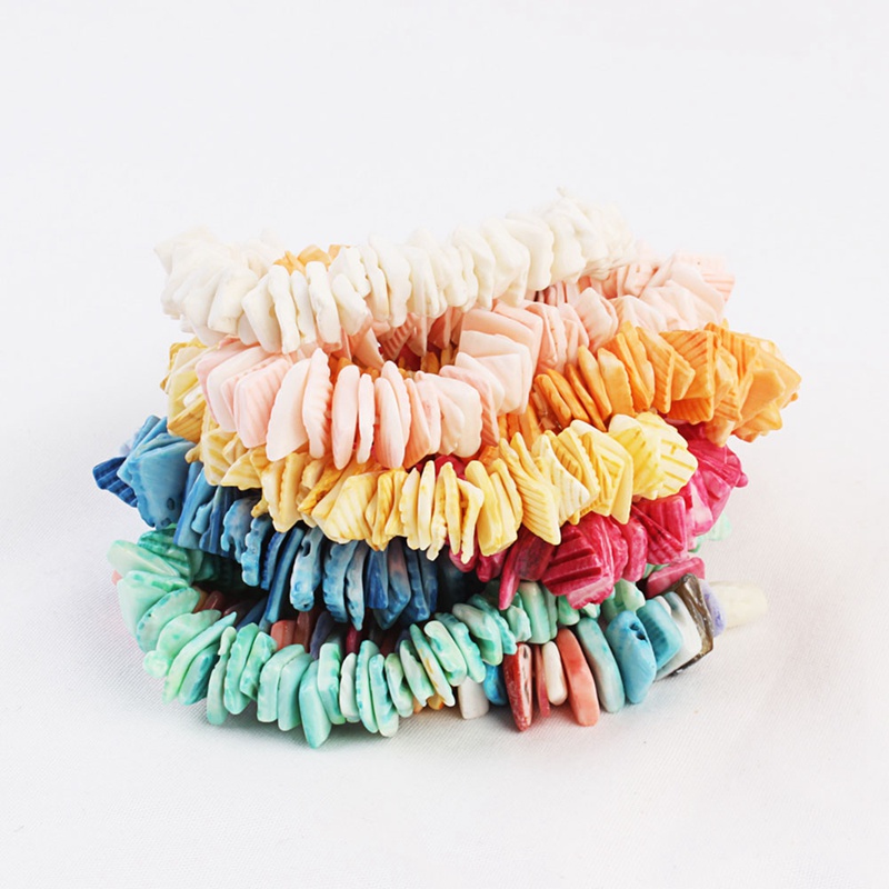 

Hawaii Beach Cowrie Multicolor Puka Shell Bracelet For Women Girls Seashell Statement Adjustable Cord Beaded, Strands