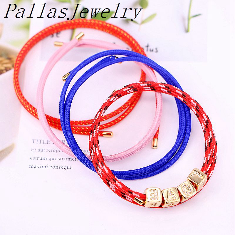

Link, Chain 5Pcs Women Bracelet For Magnetic Cz Lucky Letter Rope Wrap Word Multilayer Couple Jewelry