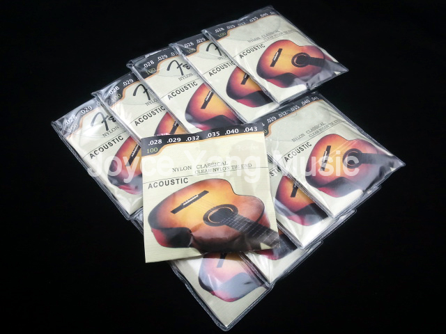 

10 Sets of New A100 Classical Guitar Strings Clear Nylon Silver Plated Strings 1st-6th Strings