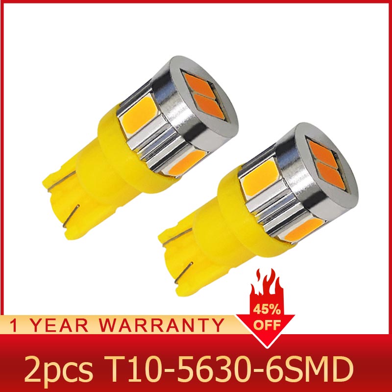 

ROADOT 2pcs T10 T15 5630 168 194 W5W 6000K White High Power 6SMD LED Backup Reverse Light Lamp Bulb, As pic
