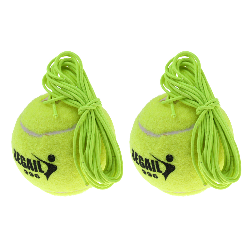 2 Pack Durable Tennis Ball With Elastic Cord Bungee For Tennis Trainer Gear-image-551925218