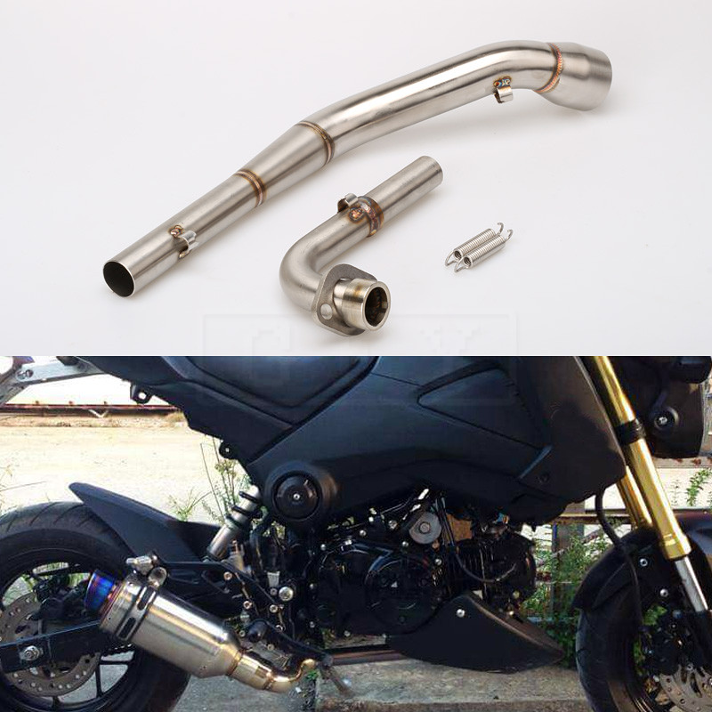 

MSX Motorcycle Exhaust Muffler Middle and Front Link Pipe Full System For MSX 125 / Grom 2013 2014 2015 MSX125 Slip-on