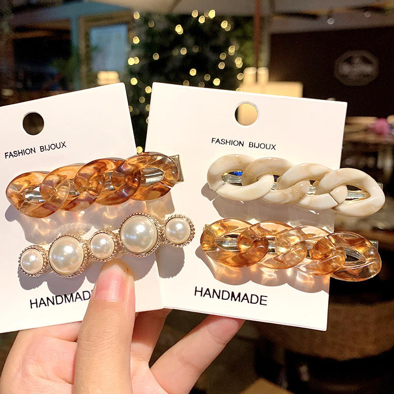 

Korea Ins Pearl Barrettes Hairpin Woman Girl Headwear Trendy Hairgrip Hair Ornament Side Clip Fashion Hair Accessories Wholesale