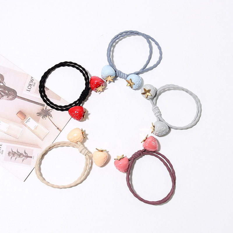 

Japanese and Korean fashion, sweet and cute strawberry headband, hair knots, hair bands, Dark khaki