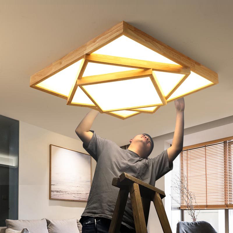 

Led Ceiling Light Simple Modern Tatami Japanese Style Lamp Nordic Style Living Room lamp Wooden Log Bedroom Lamps Le97
