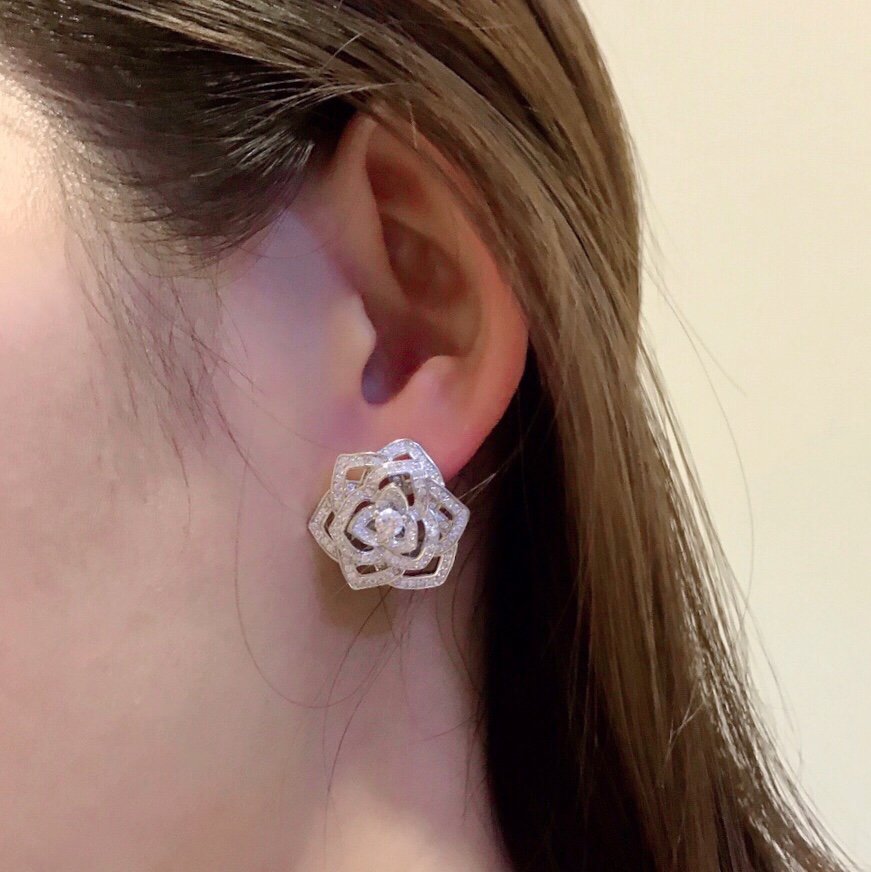 

Rose Earrings Jewelry Flower Earring For Women wedding engagement jewelry fashion Christmas Party Gift 8421