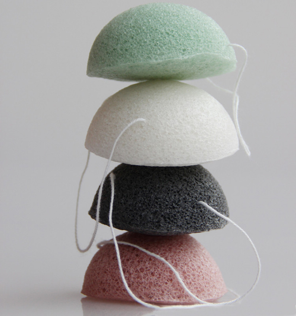 

2pcs Konjac Sponge Natural Beauty Exfoliator Cleanse Konjac Puff Facial Makeup Cleaning Sponge for Washing Face