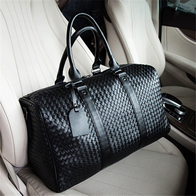 

Factory wholesale brand men handbag new hand-woven black handbags classic woven leather travel bags outdoor travel fitness leather handbag