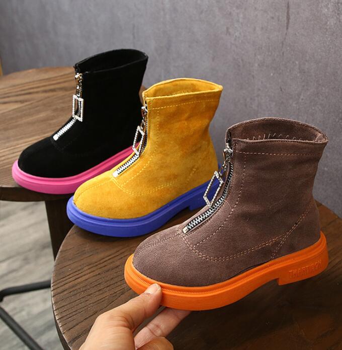 

Girls Leather Boots Boys Shoes Spring Autumn Leather Children Boots Fashion Toddler Kids Warm Winter Boots