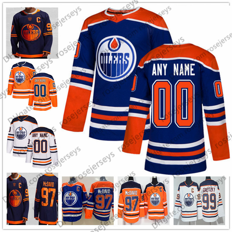 

Custom Edmonton Oilers 2019 Any Number Name #97 McDavid 18 James Neal 41 Mike Smith Gretzky Draisaitl Larsson Blue White Navy Third Jersey, Youth royal blue (s-xl)