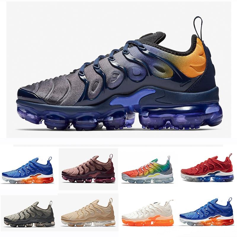 

2018 Wholesale High Quality Rainbow full Black whitered TN Men's Run Sport Footwear Sneakers casual Shoes size 36-45